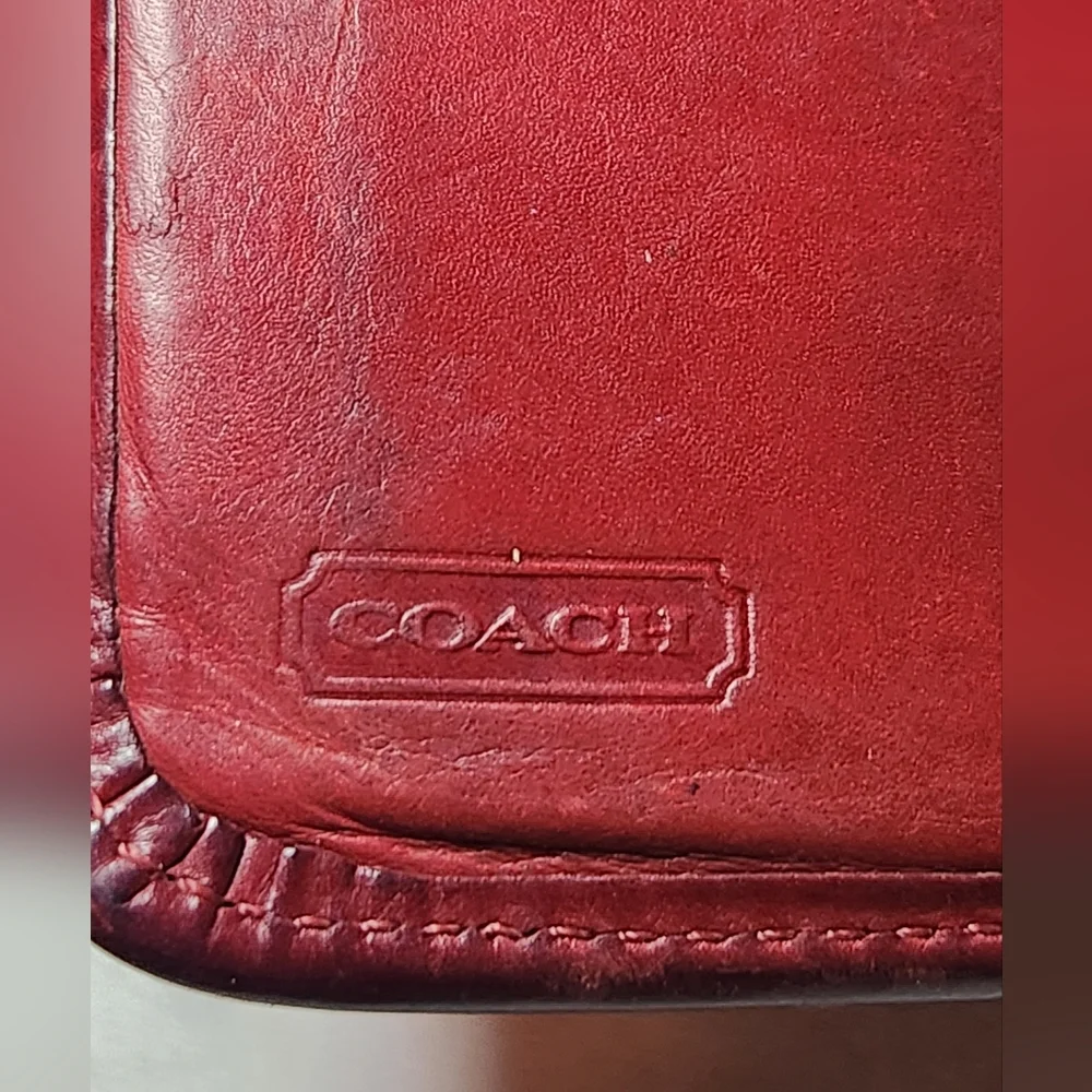 Vintage Coach Compact Clutch Wallet Red - Picture 5 of 6